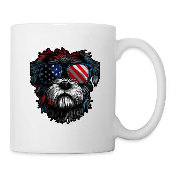 Shih Tzu with American Sunglasses - Mug - white - Right