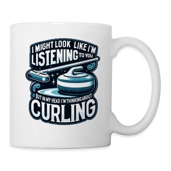 I Might Look Like I'm Listening To You Curling - Mug - white - Right