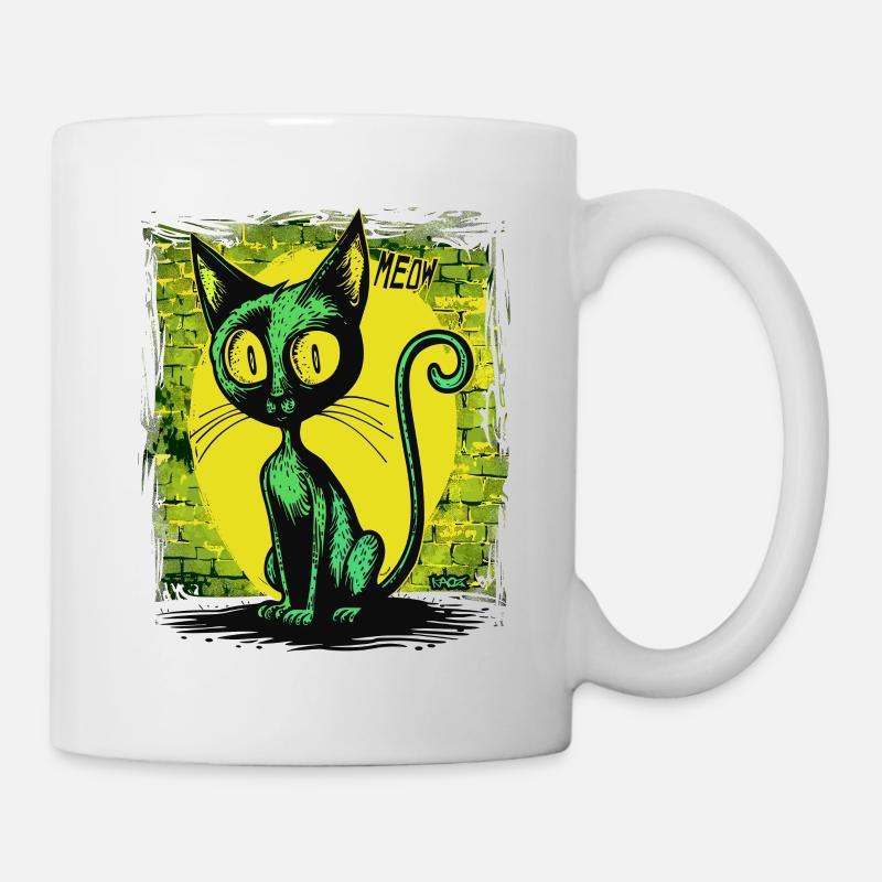 Super coole lustige Katze, Miau - Tasse - Weiß