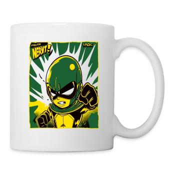 cooler Cartoon Comic Antiheld, Politik nervt - Tasse - Weiß - Rechts