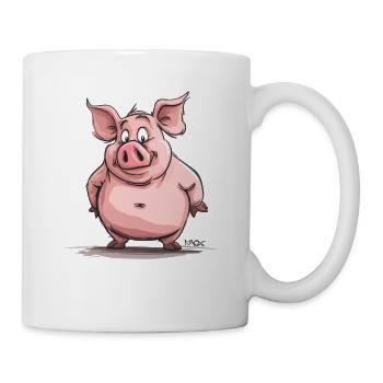 Fat, chubby, super funny cute pig - Mug - white - Right