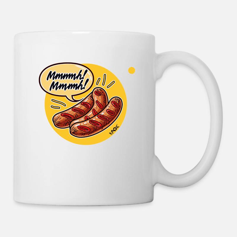 Mmmh, lecker Bratwurst - Tasse - Weiß