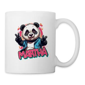 MARTHA - Schöner Mädchen Name mit coolem Panda - Tasse - Weiß - Rechts