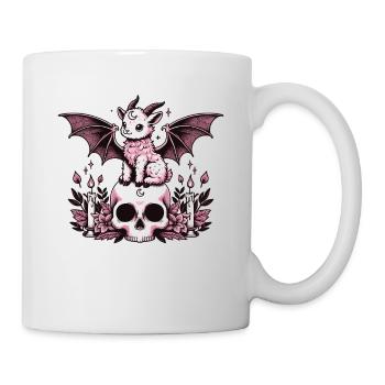 Kawaii Pastel Goth Mignon Effrayant Chèvre Chauve-souris - Mug blanc - blanc - Droite