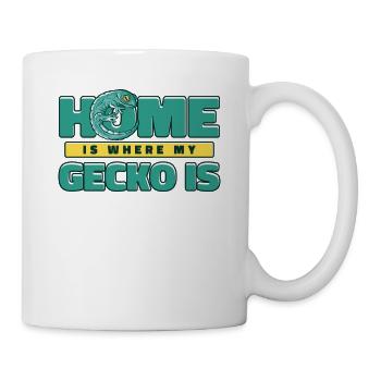 Zuhause ist, wo mein Gecko Schopfeidechsenleopard ist - Tasse - Weiß - Rechts