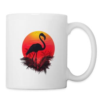 Tropical Sunset with Flamingo - Mug - white - Right