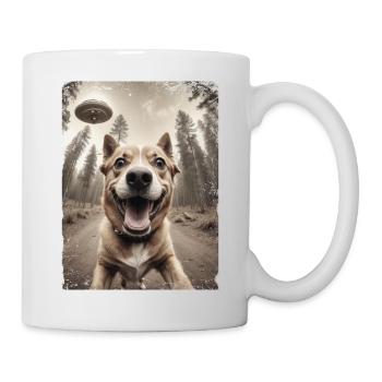 Chiens Selfie Vaisseau spatial extraterrestre drôle - Mug blanc - blanc - Droite