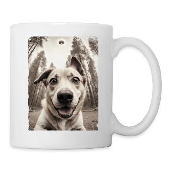 Chiens Selfie Vaisseau spatial extraterrestre drôle - Mug blanc - blanc - Droite