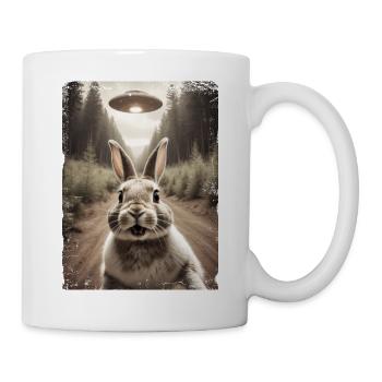 Funny Bunny Selfie Alien Spaceship - Mug - white - Right