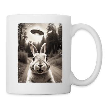 Funny Bunny Selfie Alien Spaceship - Mug - white - Right