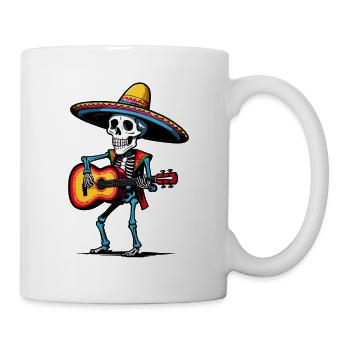Mexican mariachi skeleton guitarist - Mug - white - Right
