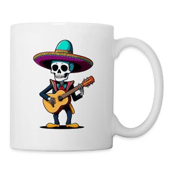 Mexican Mariachi Skeleton Guitarist Fiesta - Mug - white - Right