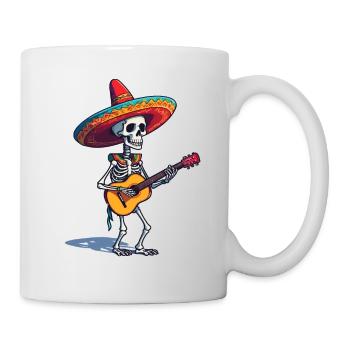 Guitariste squelette mariachi mexicain - Mug blanc - blanc - Droite