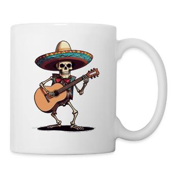Mexican mariachi skeleton guitarist - Mug - white - Right