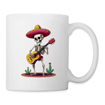 Mexican mariachi skeleton guitarist - Mug - white - Right