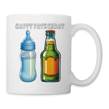 BABYFLASCHE BIERFLASCHE HAPPY FATHERDAY - Tasse - Weiß - Rechts