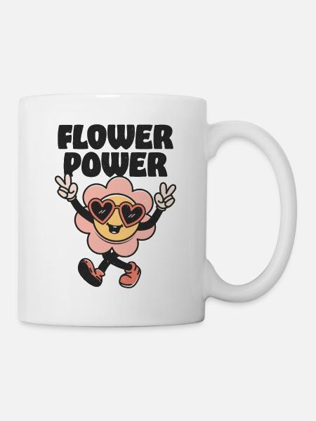 Flower Power - Tasse - Weiß