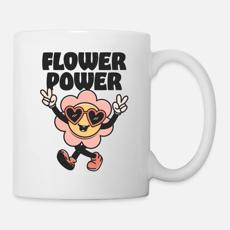 Flower Power - Tasse - Weiß