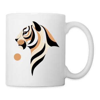 Abstrakter Tiger - Tasse - Weiß - Rechts