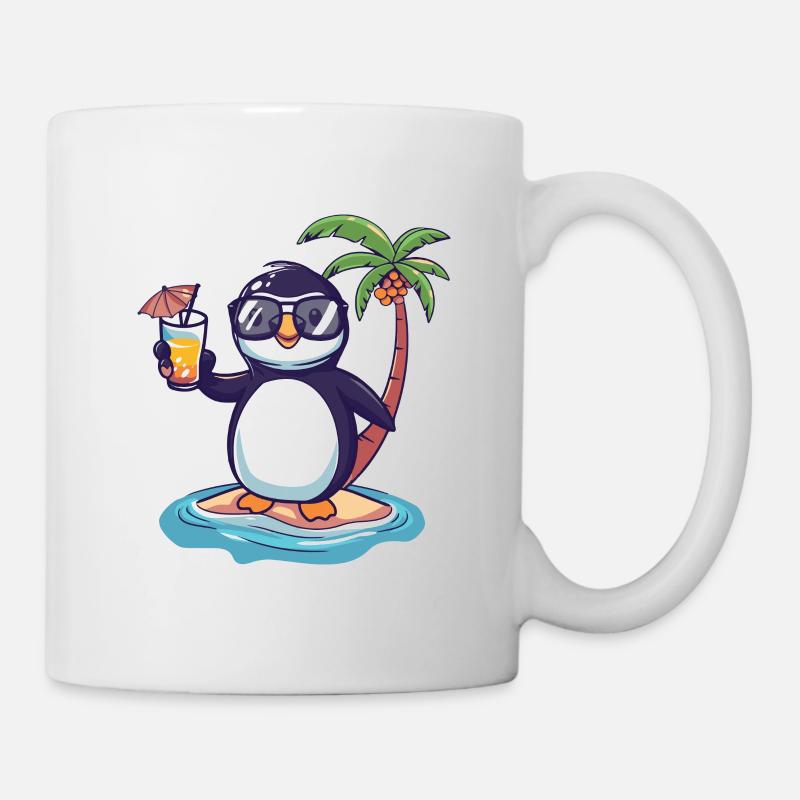 Palmier d’été de l’île des pingouins - Mug blanc - blanc