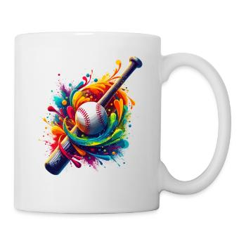 Splash Art Baseball Bat Player Baseballer Softball - Mug - white - Right