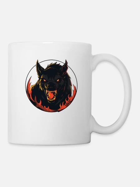 Terrifiant loup-garou maléfique de l’enfer - Mug blanc - blanc