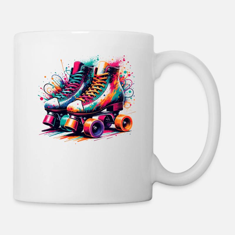 Rollerblades colorés Rollerblading Rollerblader - Mug blanc - blanc