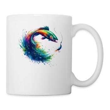 Colorful Fishing Angler Lake Fish Fisherman - Mug - white - Right