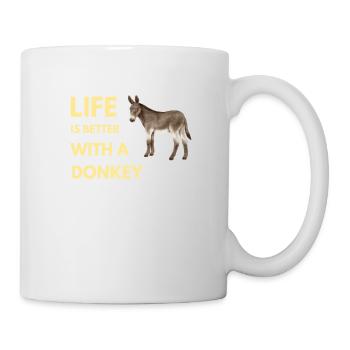 life is better with a donkey - Mug - white - Right
