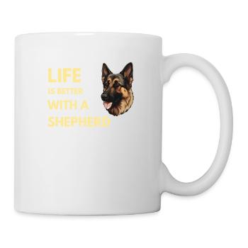 life is better with a german shepherd - Mug - white - Right
