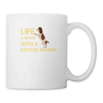 life is better with a Cocker Spaniel - Mug - white - Right
