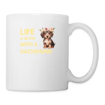 life is better with a dachshund - Mug - white - Right