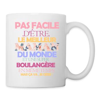Pas facile maman boulangère - Mug blanc - blanc - Droite