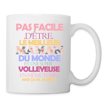 Pas facile super maman cuisinière - Mug blanc - blanc - Droite