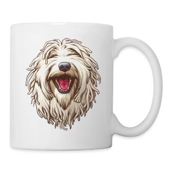 Komondor | Chien de berger hongrois Illustration de dessin animé - Mug blanc - blanc - Droite