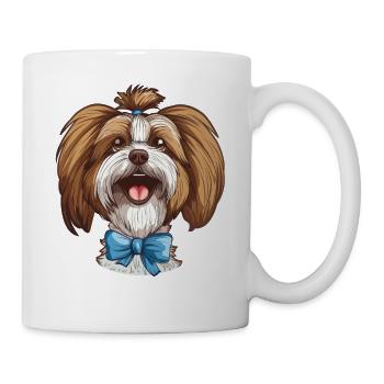Lhasa Apso | Cartoon Artwork - Tasse - Weiß - Rechts