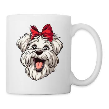 Malteser | Maltese | Cartoon Artwork - Tasse - Weiß - Rechts
