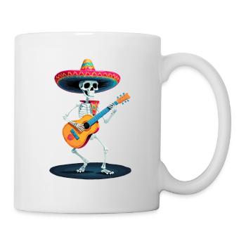 Mexican Mariachi Skeleton Guitar Music - Mug - white - Right
