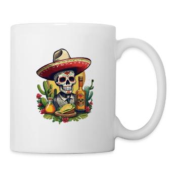 Skull Cinco De Mayo Lustiges Mexiko Design - Tasse - Weiß - Rechts