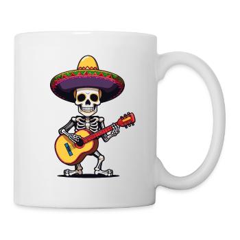 Mexican mariachi skeleton guitarist - Mug - white - Right