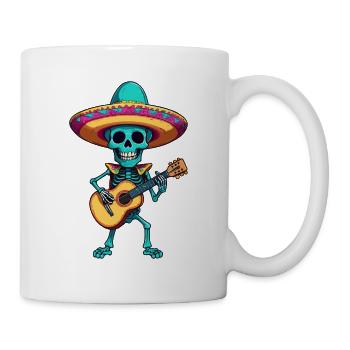 Mexican Mariachi Skeleton Guitarist Fiesta - Mug - white - Right