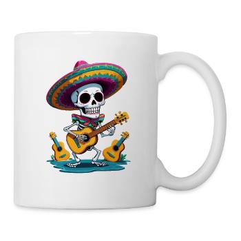 Skelett Mexikanischer Mariachi Gitarrenspieler - Tasse - Weiß - Rechts