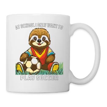 SLOTH AT SCHOOL I ONLY WANT TO PLAY SOCCER - Mug - white - Right