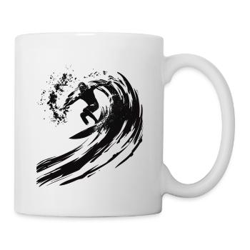 Surfeur surfant sur une énorme vague dans un 2 - Mug blanc - blanc - Droite