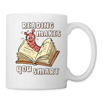 BOOK WORM READING MAKES YOU SMART - Mug - white - Right