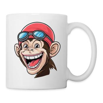 Mad Monkey aime nager - Mug blanc - blanc - Droite