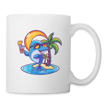 Delfin Sommer Urlaub - Tasse - Weiß - Rechts