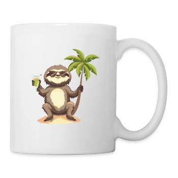 Vacances d’été de paresseux - Mug blanc - blanc - Droite