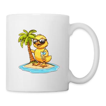 Vacances d’été de canard - Mug blanc - blanc - Droite