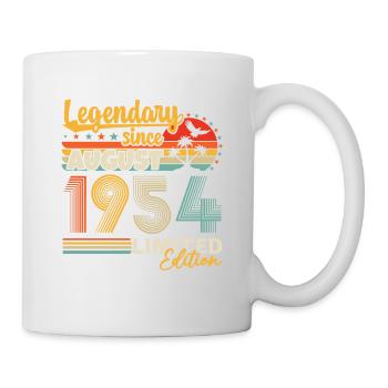 August 1954 Vintage Retro Geburtstagsgeschenk - Tasse - Weiß - Rechts